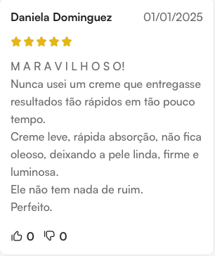 Opinión de clienta de Brasil con calificación cinco estrellas